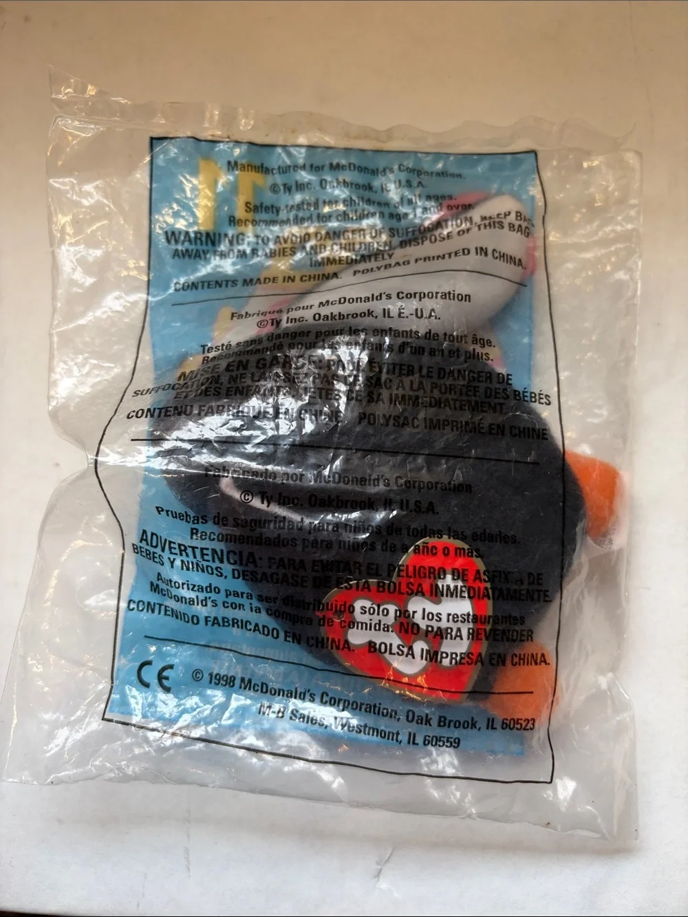 NWT McDonald's Promotional Waddle the Penguin mini TY Beanie Baby